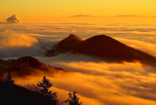 Wandern im Sonnenuntergang in der Vulkaneifel